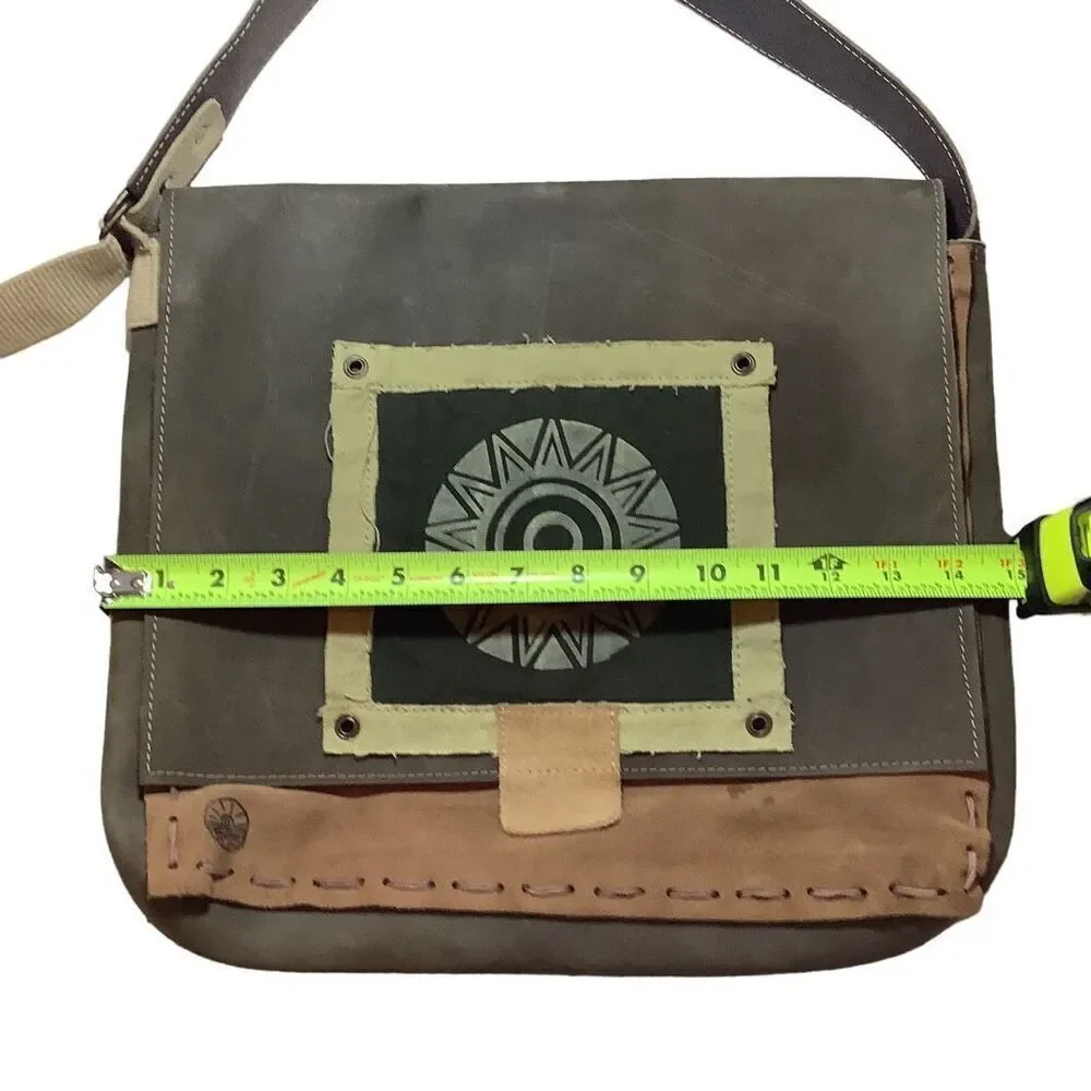Tribu Ecuadorian Suede Leather Crossbody Messenger Bag NWOT